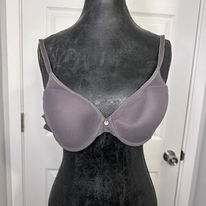 Natori Highlight Contour Underwire Bra 32DD Gunmetal Mesh Lightweight Support
